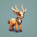 Pixel Deer: A Cute Gazelle Character In Isometric Pixel Art Style