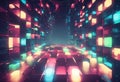 Pixel Depth 3D Abstract Background stock illustrationVideo Game, Three Dimensional, Backgrounds, Pixelated, Border - Frame