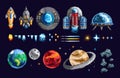 Pixel design of spacecrafts and planets
