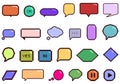 Pixel dialogue box icons set cartoon vector. Bubble speech