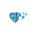Pixel diamond precious gem graphic deisgn template vector