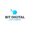 Pixel Digital D Letter Modernize Logo Design Concept Royalty Free Stock Photo
