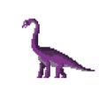 Pixel dinosaur. Mosaic. Simple flat vector illustration on a white background Royalty Free Stock Photo