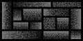 Pixel disintegration, decay effect. Various rectangular elements made of round shapes. Dispersed dotted pattern. Mosaic
