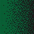 Pixel Disintegration Green and Black Background. Vector