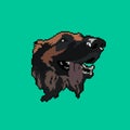 Pixel dog muzzle. Vector illustration.