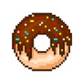 Pixel donut with chocolate icing