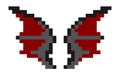 Pixel dragon wing pixel image. Devil wing pattern