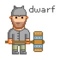 Pixel dwarf for 8 bit video game