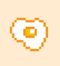 Pixel egg yolk image. sunny side up