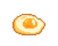 Pixel egg yolk image. sunny side up. Vector illustration