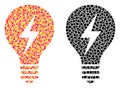 Pixel Electric Bulb Mosaic Icons Royalty Free Stock Photo