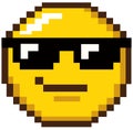 Pixel Emoticon with Sunglasses