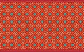 Pixel ethnic pattern, Vector embroidery Boho background, Red and Yellow Geometric culture aztec style