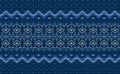 Pixel ethnic pattern, Vector embroidery ornate background, Blue Geometric retro ethnic style