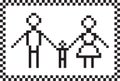 Pixel family set. Vector illustration
