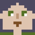 Pixel female face icon