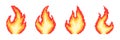 Pixel fire. Bonfire or flame. 8-bit. Explosion or fire concept. Video game style. Vector illustration Royalty Free Stock Photo