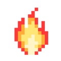 Pixel fire. Bonfire or flame. 8-bit. Explosion or fire concept. Video game style. Vector illustration Royalty Free Stock Photo