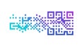 Pixel Flow QR Code Abstract Data Stream, vector design Generative AI Royalty Free Stock Photo