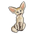 Pixel fox isolatedon white. Fennec vector illustration.