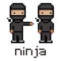 Pixel funny black ninja