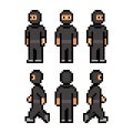 Pixel funny black ninja