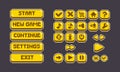 Pixel game button collection with 8 bit icon Royalty Free Stock Photo