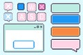 Pixel game UI elements set Royalty Free Stock Photo