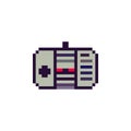 Pixel gamepad icon vector. Gamepad logo for console. Game joystick. 8 bit game controller icon. Gamepad in pixel 16 bit