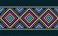 Pixel geometric ethnic pattern, Vector embroidery knitting background, Pixel illustration ethnic style