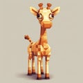 Pixel Giraffe Design: Cute Minecraft Character With Faceted Forms