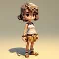 Pixel Girl In Knee Length Shorts: A Physically Based Rendering Masterpiece