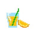 Pixel glass of orange juice