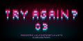 Pixel glitch font. 8 bit distortion letters, numbers and symbols. Retro bright pink and blue game type. Design for