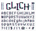 Pixel Glitch font. noise 8-bit symbols. Digital video game style. Letters and numbers. Vintage retro typeface abc. Error