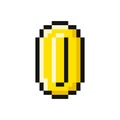 Pixel gold coin for retro game, Pixel art game currency coin