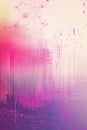 Pixel gradient blending bold magenta and muted lilac tones.