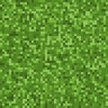 Pixel grass texture background, green retro square grass pattern