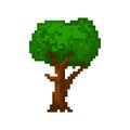 Pixel green summer tree