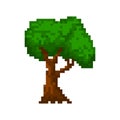 Pixel green summer tree