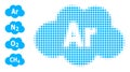 Pixel Halftone Argon Cloud Icon and Original Icons Royalty Free Stock Photo
