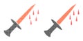 Dot Halftone Blood Sword Icon