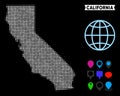 Pixel Halftone California Map