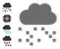 Pixel Halftone Digital Cloud Icon and Additional Icons Royalty Free Stock Photo