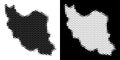 Dot Halftone Iran Map