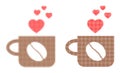 Pixel Halftone Lovely Coffee Cup Icon