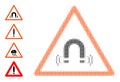 Dotted Halftone Magnet Field Warning Icon and Bonus Icons