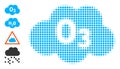 Dot Halftone Ozone Cloud Icon and Additional Icons Royalty Free Stock Photo