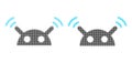 Pixel Halftone Robot Radio Signal Icon